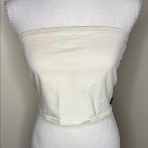 Vintage Tommy Hilfiger White Crop Tube Top. Medium Y2K